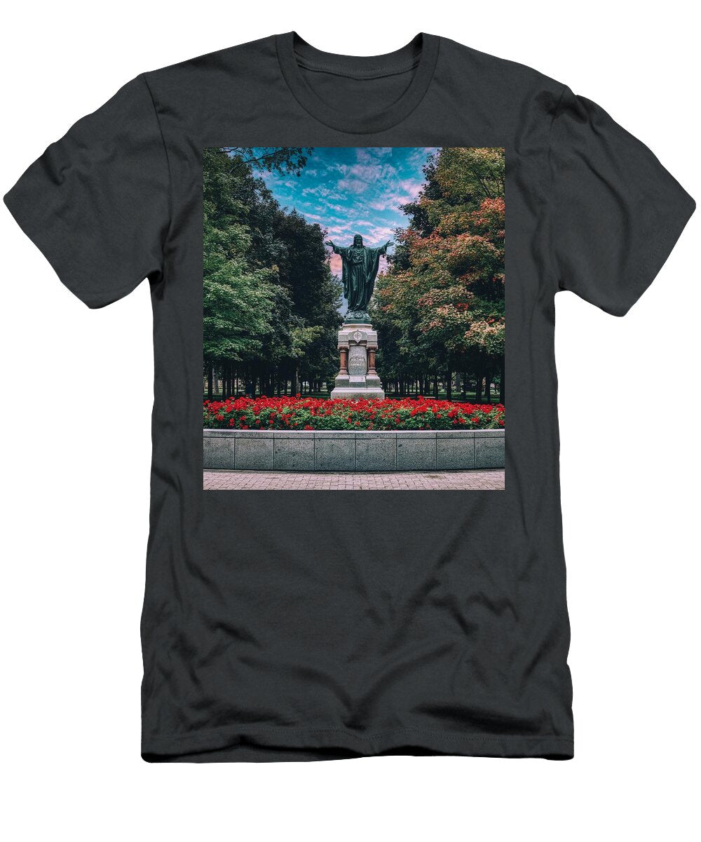 Statue of Jesus University of Notre Dame Mountain Dreams T-Shirt