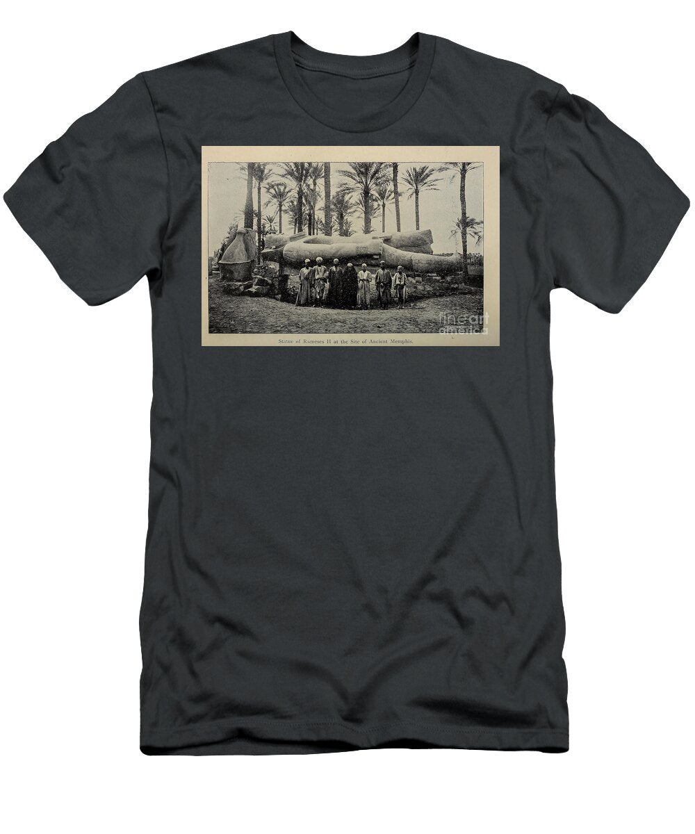 Statue of Rameses Ii At the Site of Ancient Memphis M4 Historic Illustrations T-Shirt