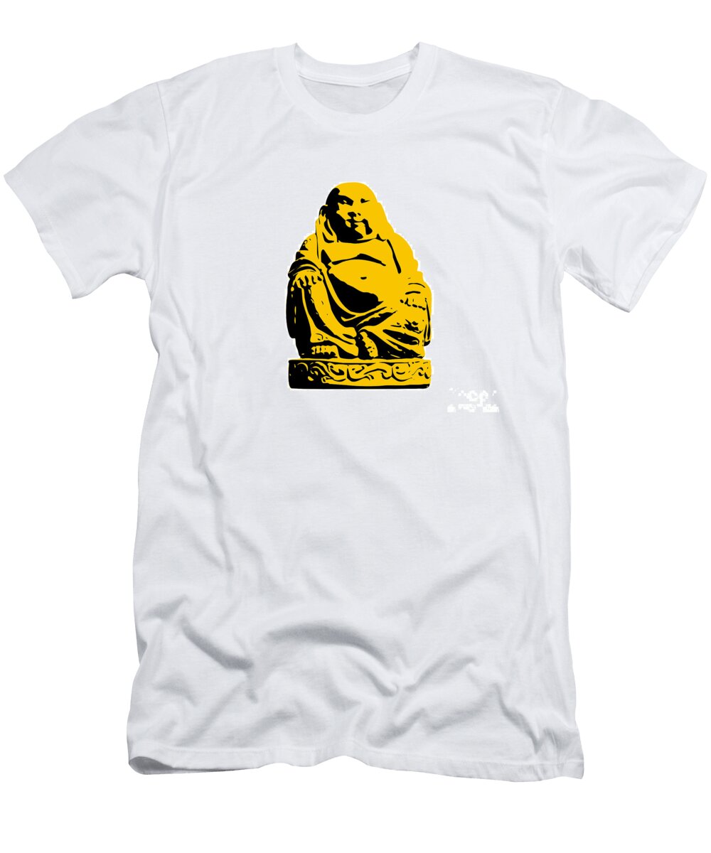 Stencil Buddha Yellow Pixel Chimp T-Shirt