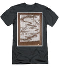 Stencil for Textile with Pattern of Bush Clover and Meandering Stream Motionage Designs T-Shirt