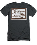 Stencil with Pattern of Seascape on White Ground Motionage Designs T-Shirt