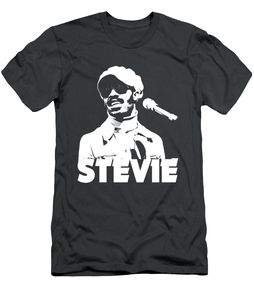 Stevie Wonder White Stencil Casar Oppolzer T-Shirt
