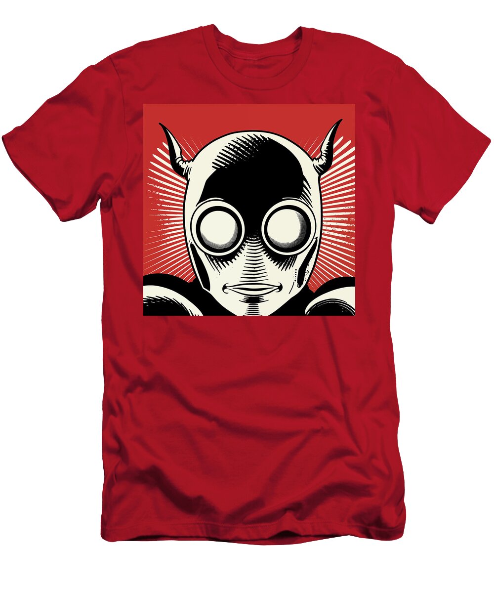 Strange Bug Man Comic Book Art 84 Mad Paperairplanes T-Shirt