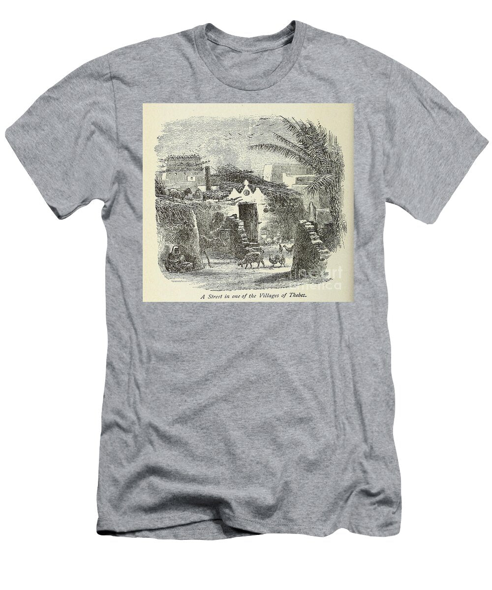 Street in One of the Villages of Thebes M3 Historic Illustrations T-Shirt