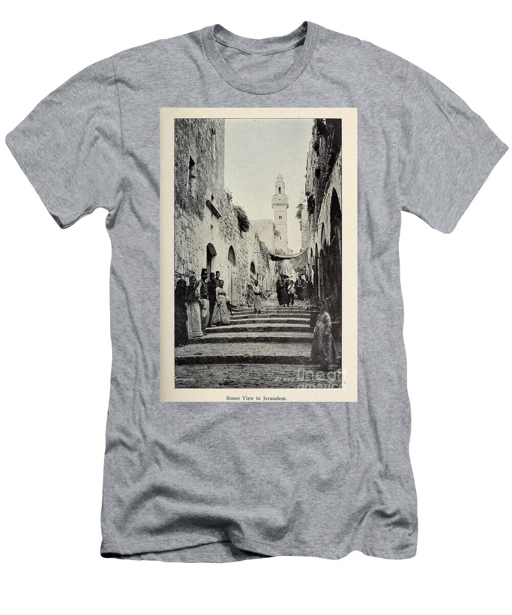 Street View in Jerusalem M5 Historic Illustrations T-Shirt