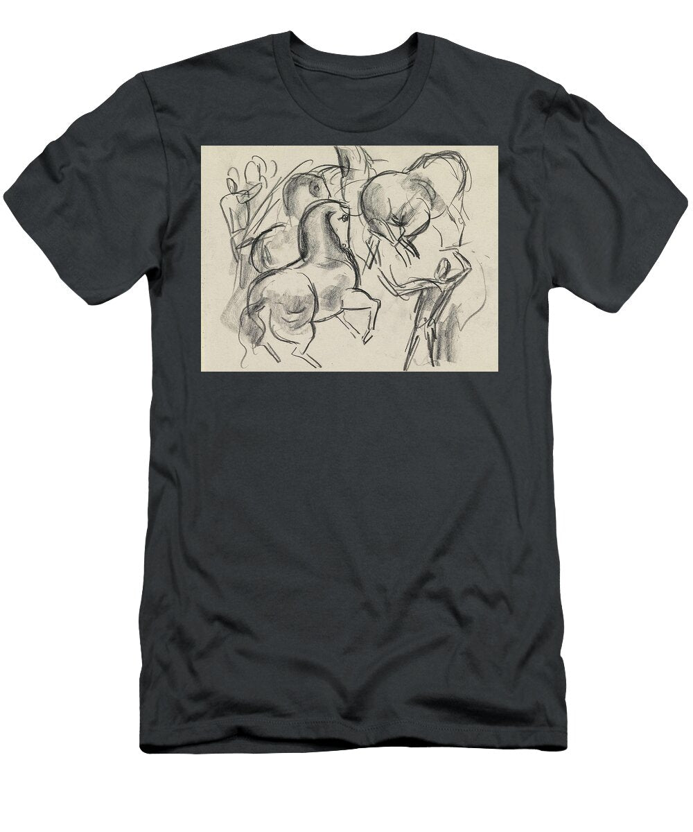 Studieblad Met Paarden En Figuren Leo Gestel T-Shirt