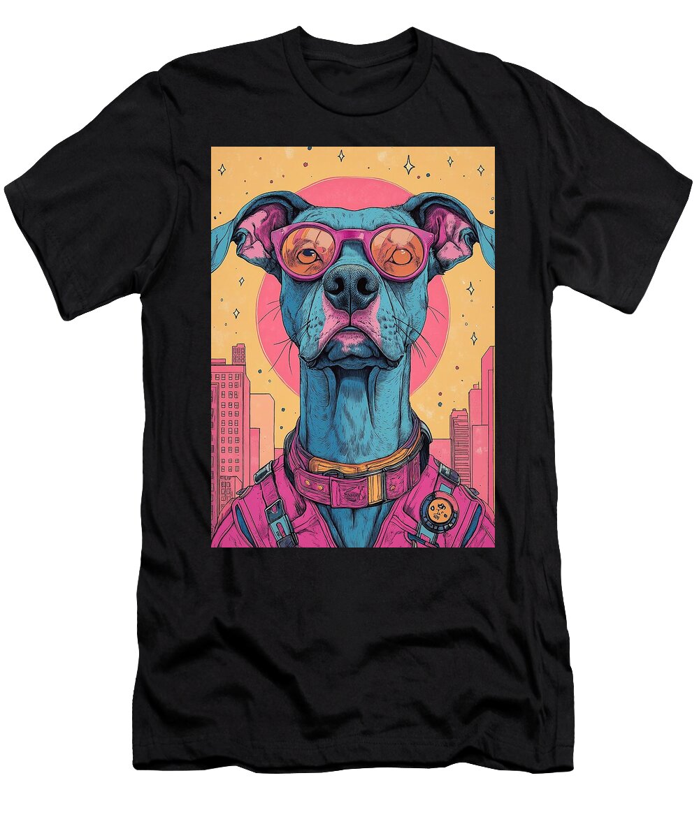 Stylish Dog in Sunglasses Urban Art Grover Mcclure T-Shirt