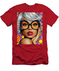 Stylish Woman with Pop Art Glasses Kevin Walker and Pixel Reverie T-Shirt