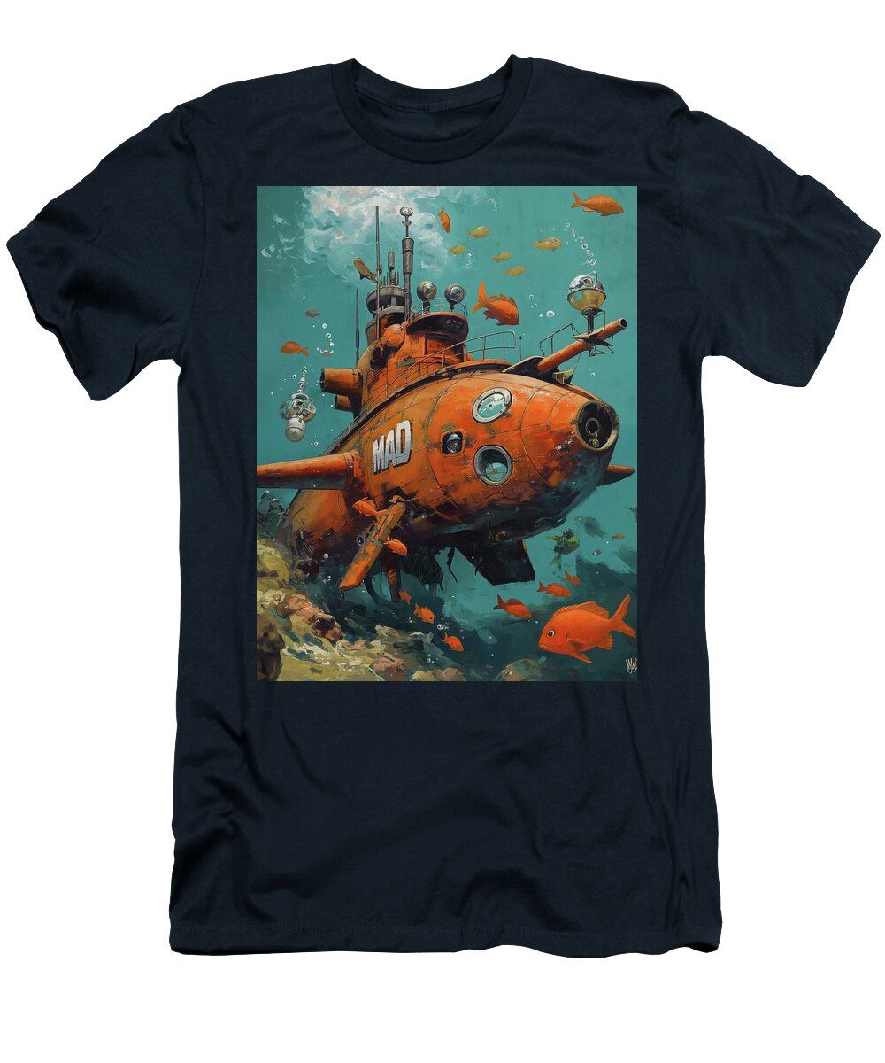Submarine Exploration Mad Comic Book Cover 27 Mad Paperairplanes T-Shirt