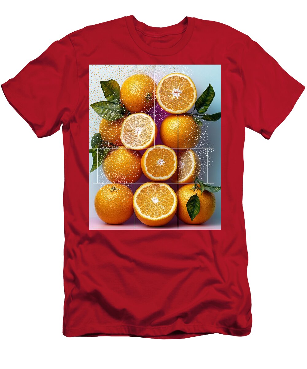 Sun Kissed Oranges in Pop Art Xenia Bordeaux T-Shirt