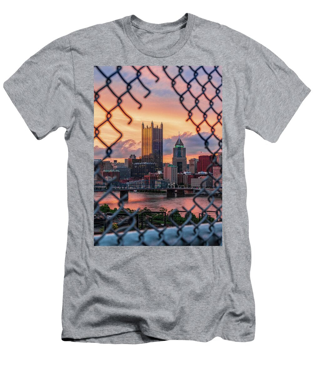 Sunset Through the Fence Rj Stein Photography T-Shirt