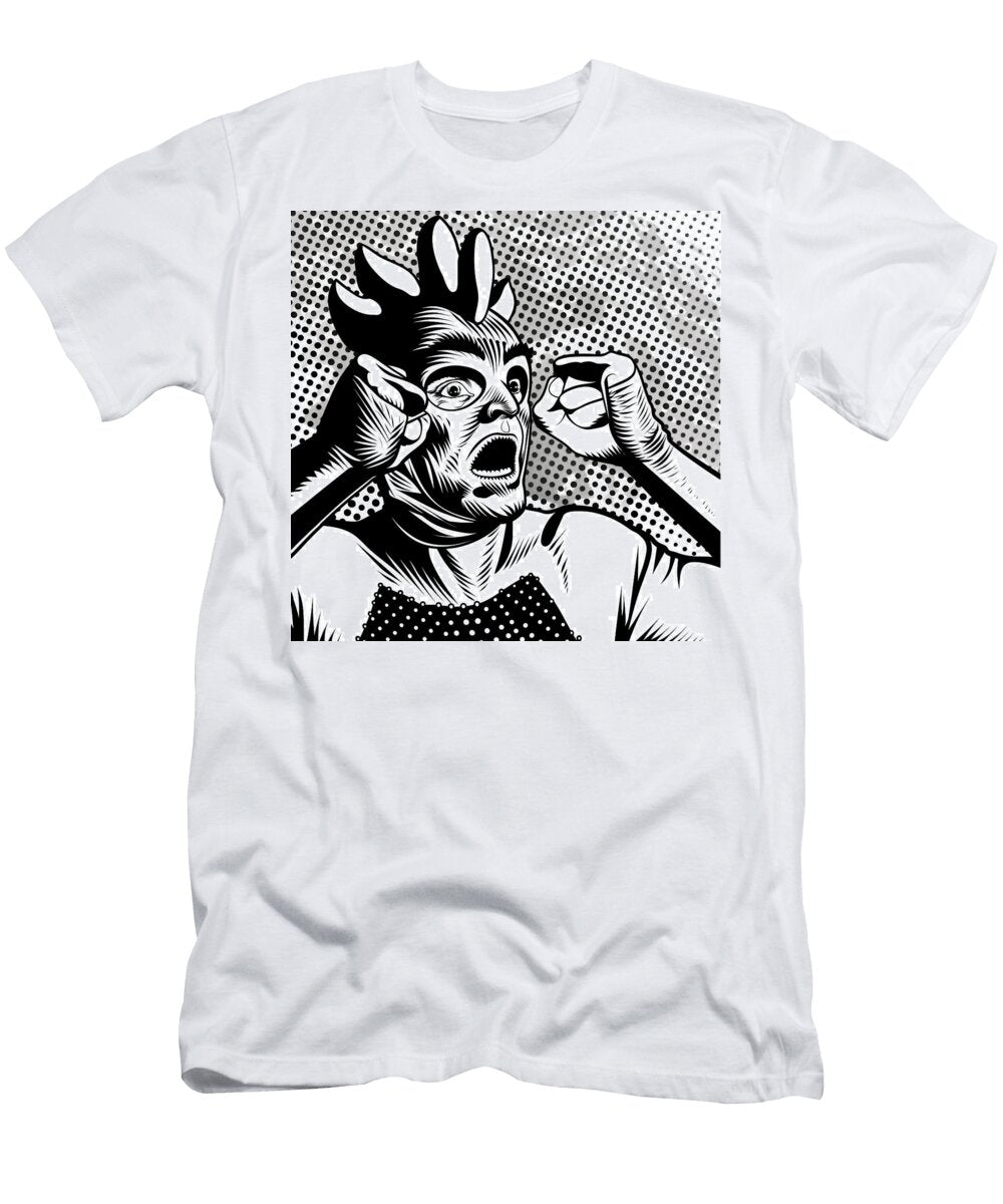 Superhero Chicken Man Comic Book Panel 131 Mad Paperairplanes T-Shirt