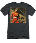 Superhero in Red Comic Book Panel 150 Mad Paperairplanes T-Shirt