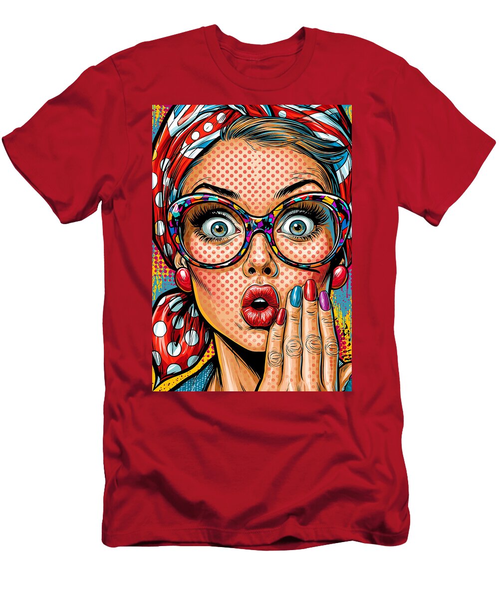 Surprised Woman with Glasses Kevin Walker and Pixel Reverie T-Shirt