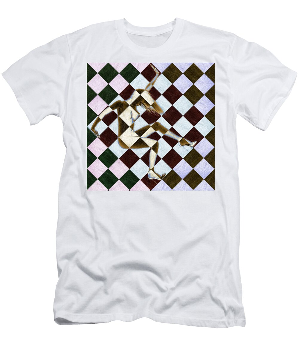 Survive Nude Woman Checkered 3 Tony Rubino T-Shirt