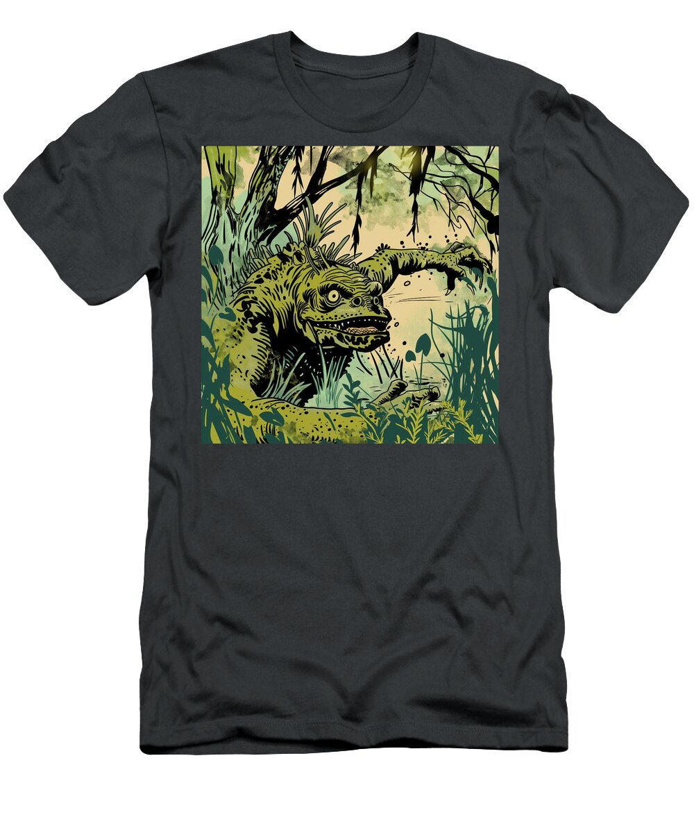 Swamp Monster Comic Book Panel Art 31 Mad Paperairplanes T-Shirt