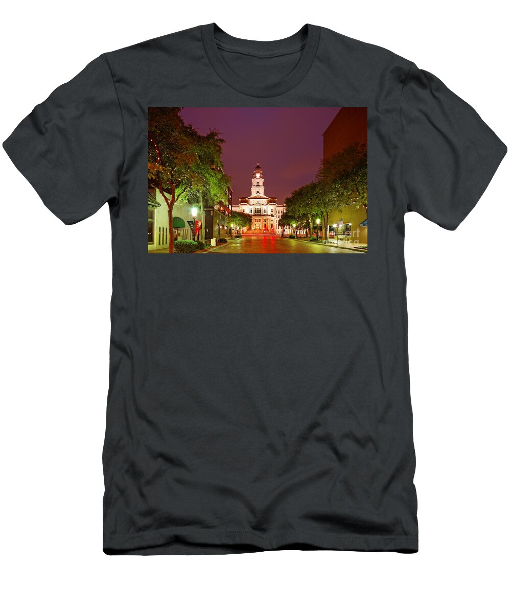 Tarrant County Courthouse At Twilight Fort Worth North Texas Silvio Ligutti T-Shirt