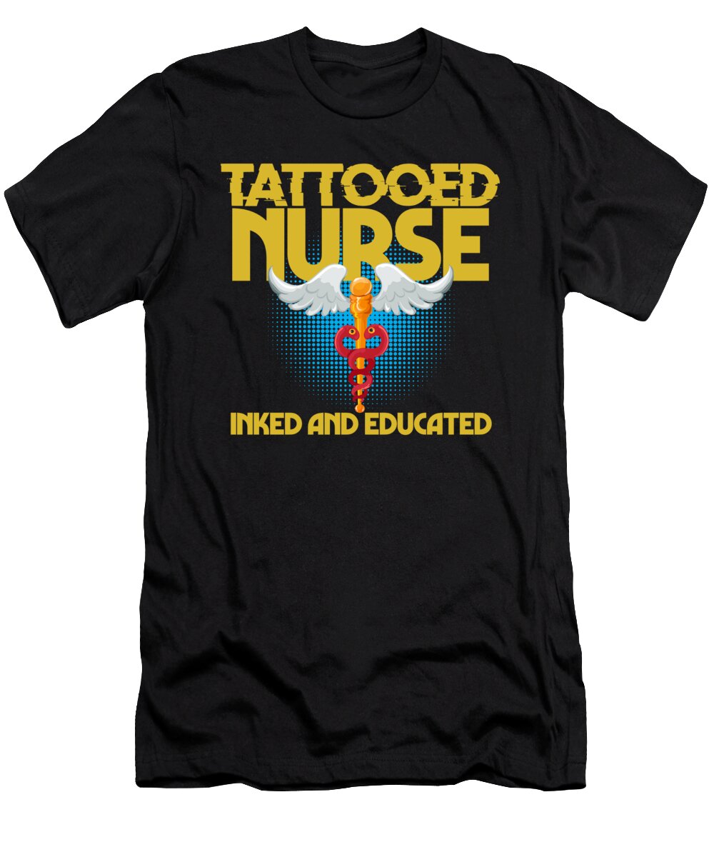 Tattooed Nurse Doctor Health Check Cardio Physician Medic Hospital Medical Gift Thomas Larch T-Shirt