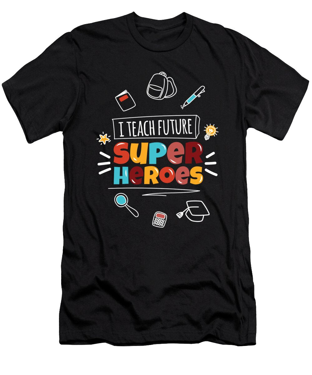 Teach Super Heroes Teacher School Moon T-Shirt