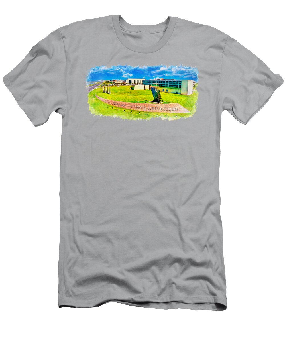 Texas Am University Corpus Christi Watercolor Painting Nicko Prints T-Shirt