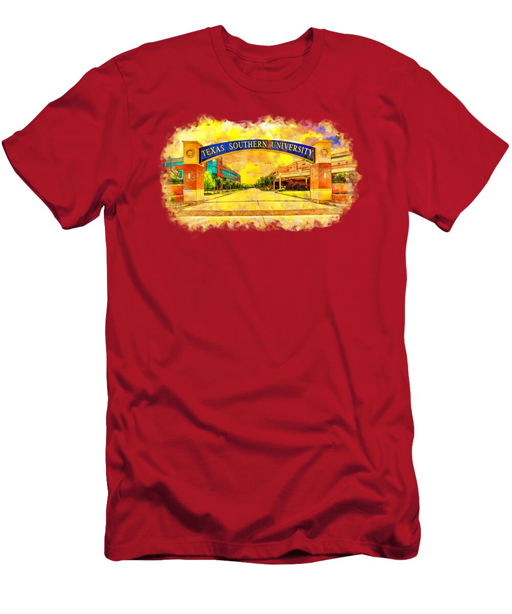 Texas Southern University in Houston Texas Digital Painting Nicko Prints T-Shirt