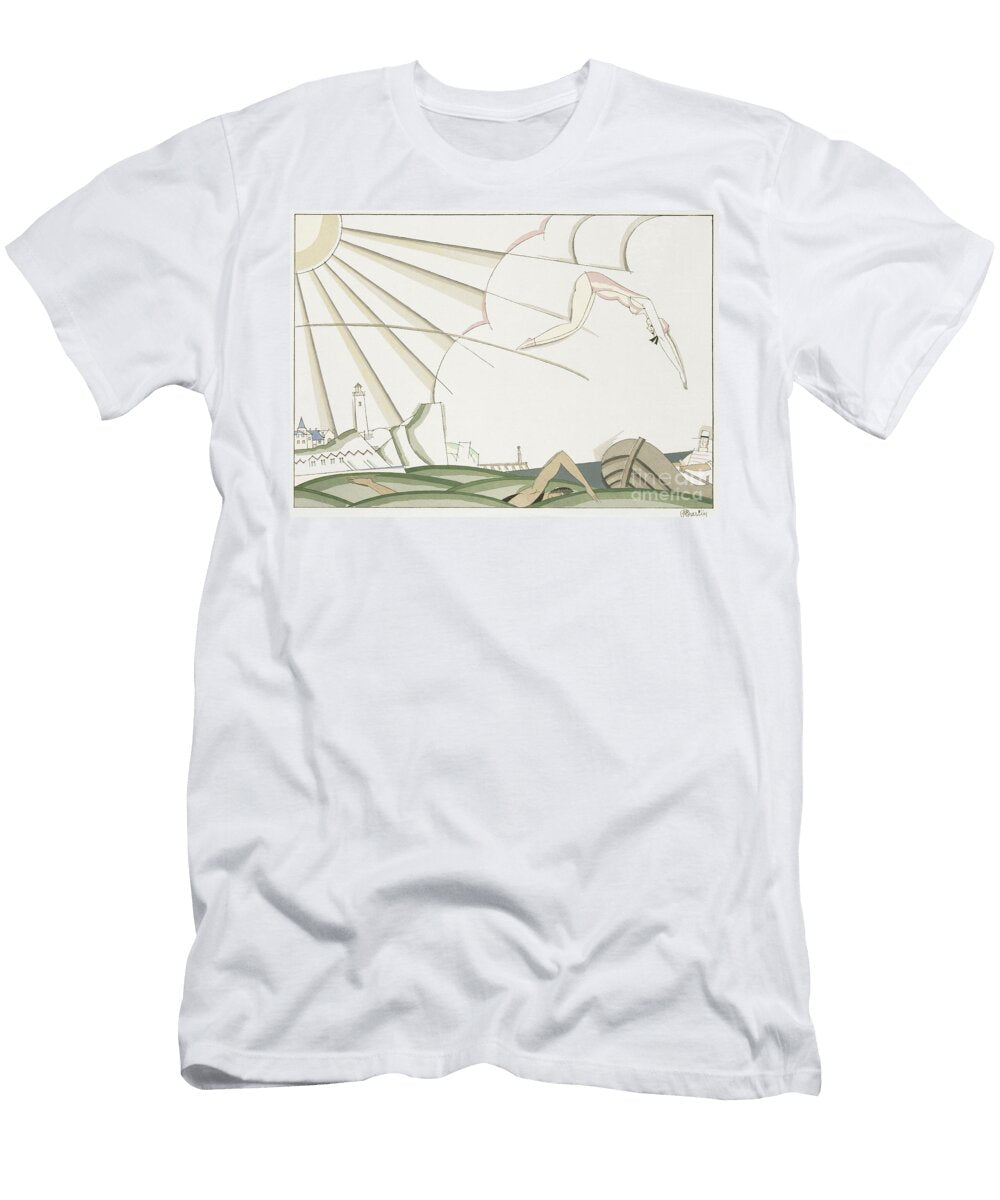 The Dive C1920 Stencil on Paper Charles Martin T-Shirt