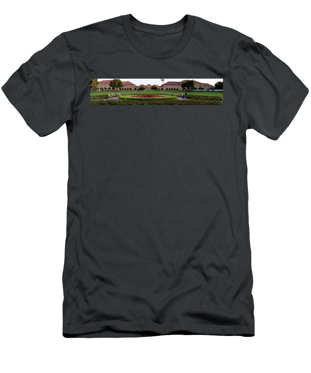 The Front of Stanford University Panoramic Images T-Shirt
