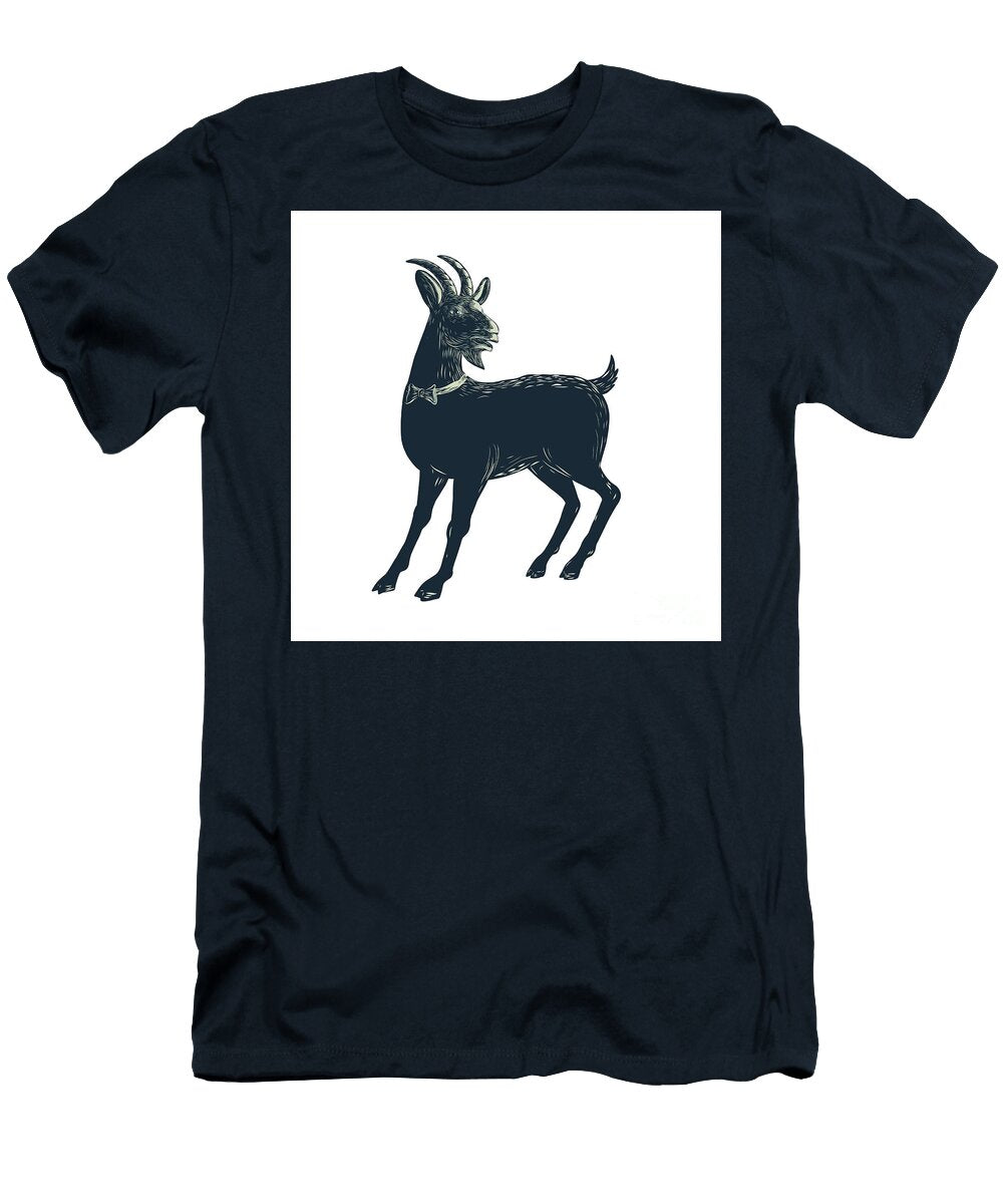 The Goat Wearing Bow Tie Scratchboard Aloysius Patrimonio T-Shirt