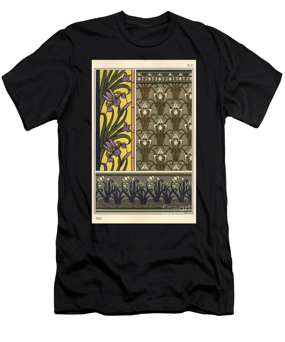 The Iris in Various Patterns 1897 Lithograph Eugene Grasset T-Shirt