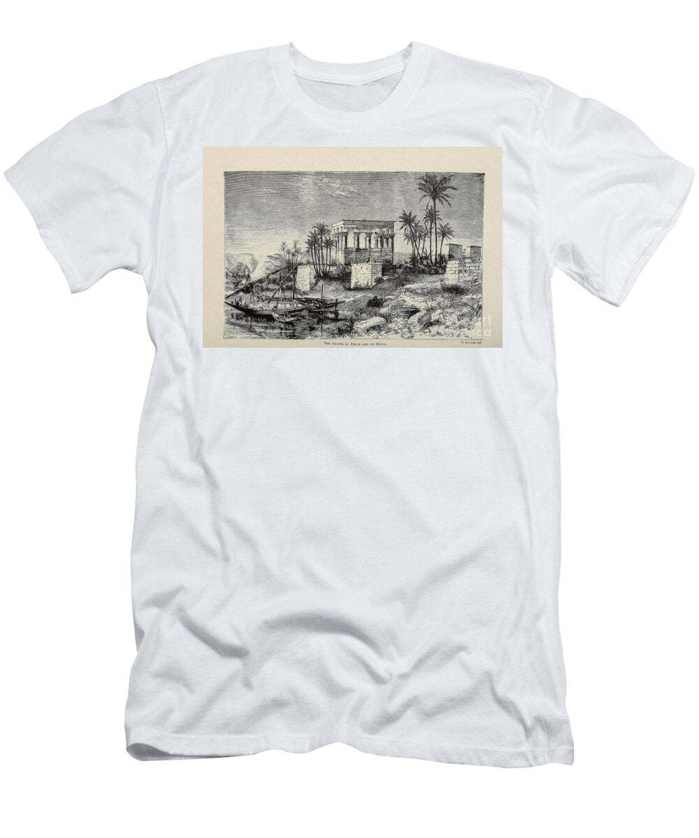 The Island of Philae At Its Ruins M3 Historic Illustrations T-Shirt