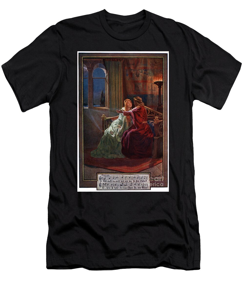 The Knight Tries to Allay the Doubts of Elsa Illustration From Wagners Lohengrin 1901 Frederick Colin Tilney T-Shirt