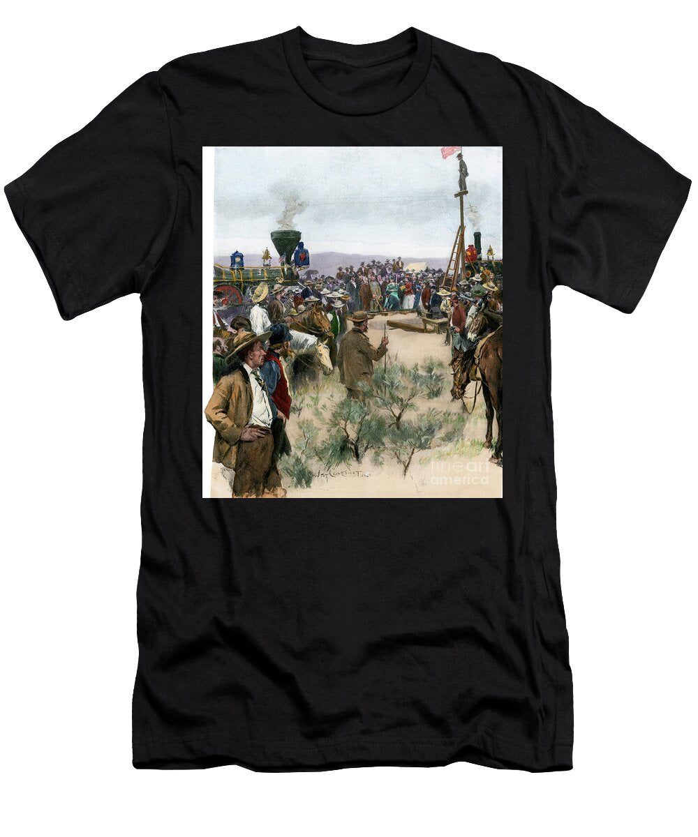The Laying of the Last Nail of the American Transcontinental Railway Utah 1869 American School T-Shirt