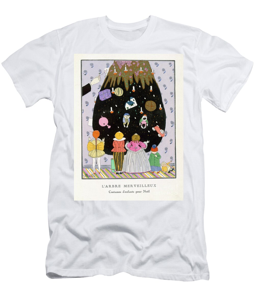 The Marvellous Tree Childrens Fashions for Christmas Plate Iii From Gazette Du Bon Ton No 1 January 1914 Pochoir Print Charles Martin T-Shirt