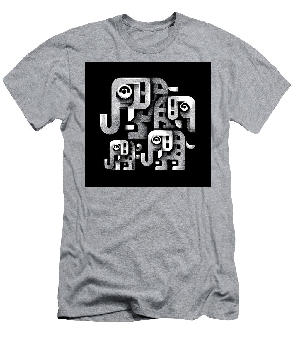 The Monochrome Chorus of Elephants Brian Stevens T-Shirt