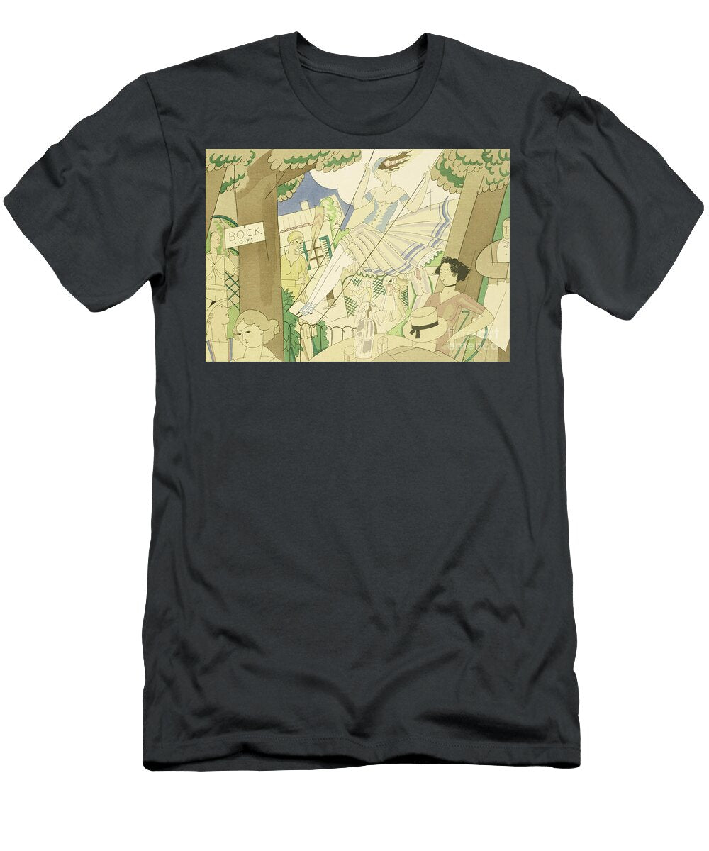 The Swing C1920 Stencil on Paper Charles Martin T-Shirt