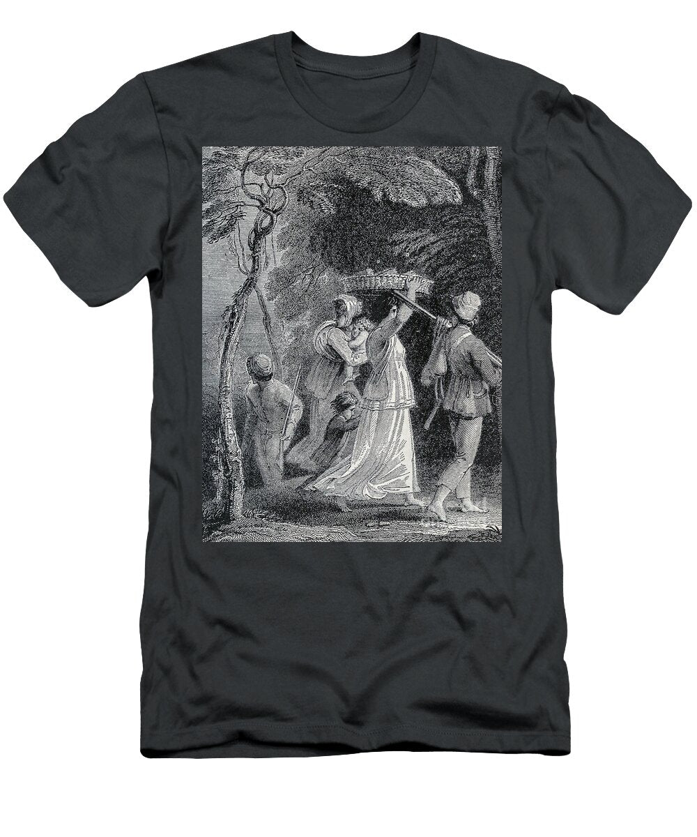 The Two Englishmen Retreating with Their Wives and Children C5 Historic Illustrations T-Shirt