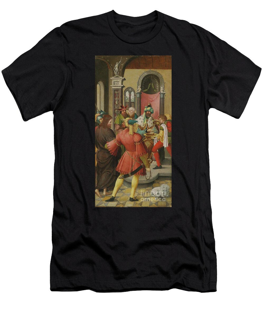 The Wing of an Altarpiece Christ Before Pilate Master of the Antwerp Adoration T-Shirt