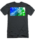 Thoroughbred Horse Portrait Green and Blue Halftone Pattern Nicko Prints T-Shirt