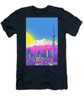 Tokyo Pop Art Neon Yellow Sun with Pink Fuji Skylinevistas T-Shirt