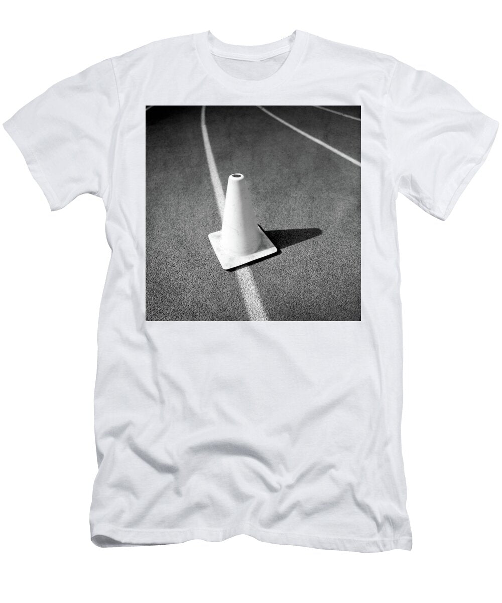 Traffic Cone on Runners Track Lanes in Bw Yopedro T-Shirt