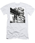 Train Trestle Explosion Comic Book Art 49 Mad Paperairplanes T-Shirt