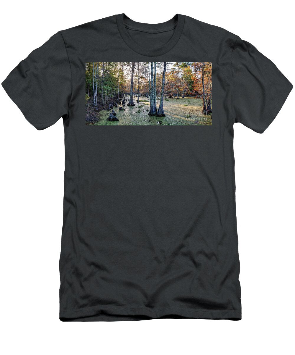 Tranquil Slough and Turning Bald Cypresses At Martin Dies Jr State Park East Texas Pineywoods Silvio Ligutti T-Shirt