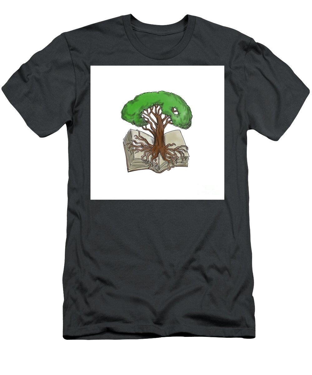 Tree Rooted on Book Tattoo Aloysius Patrimonio T-Shirt