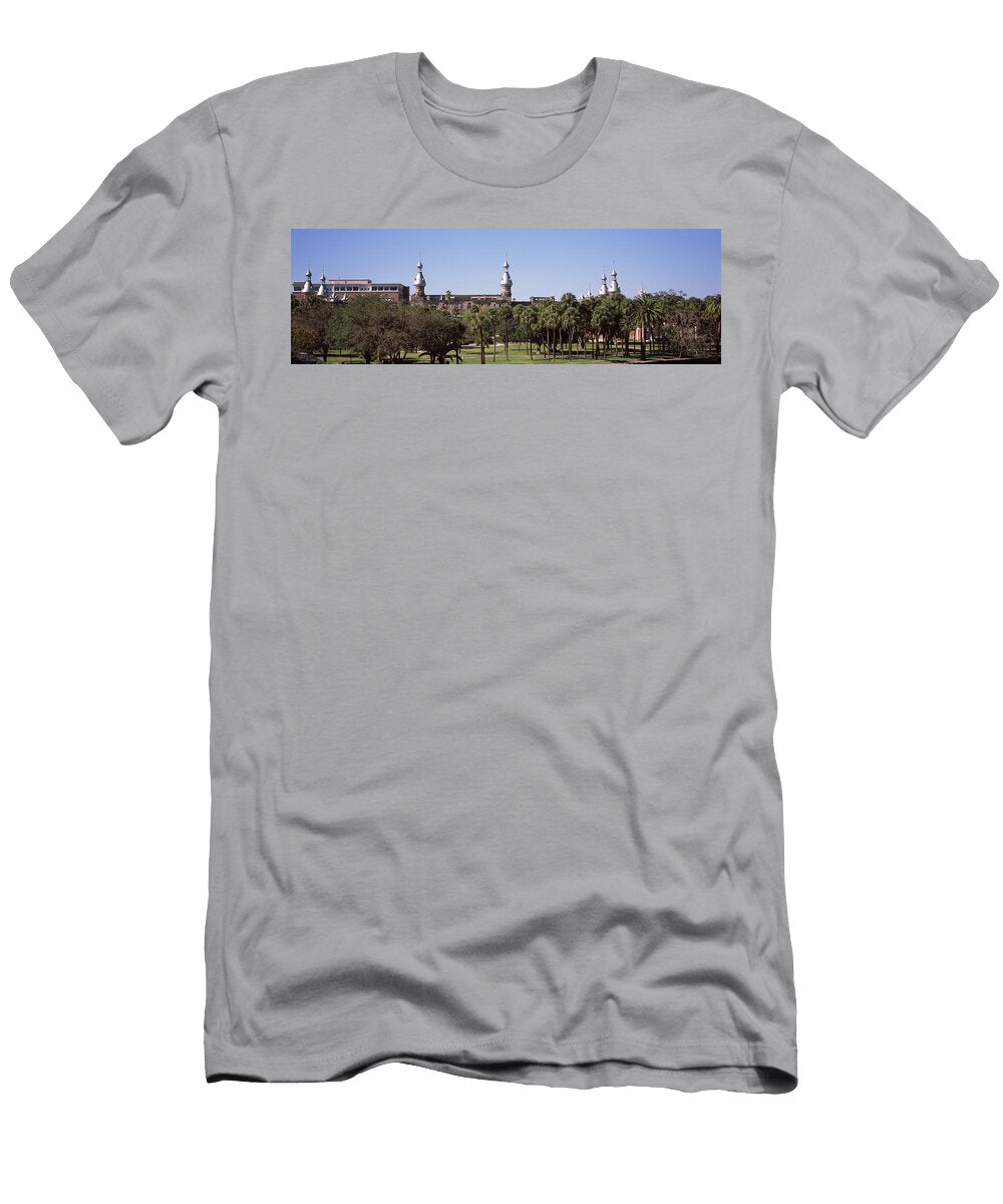 Trees in a Campus Plant Park Panoramic Images T-Shirt