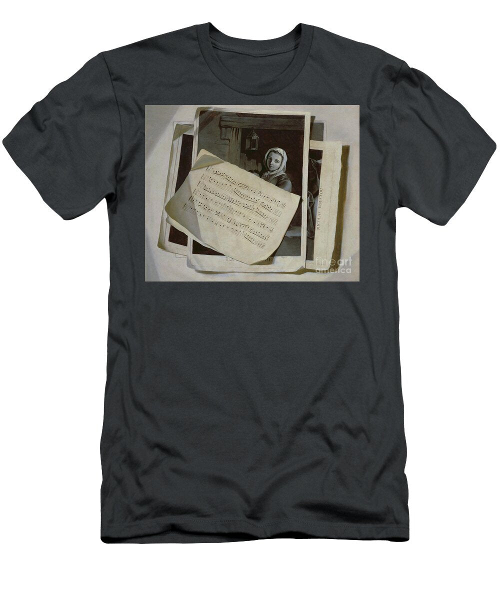 Trompe Loeil with Musical Score Sheets Francois Vispre T-Shirt