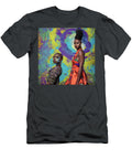 Two African Women in Front of a Colorful Painting Caleb Ongoro T-Shirt