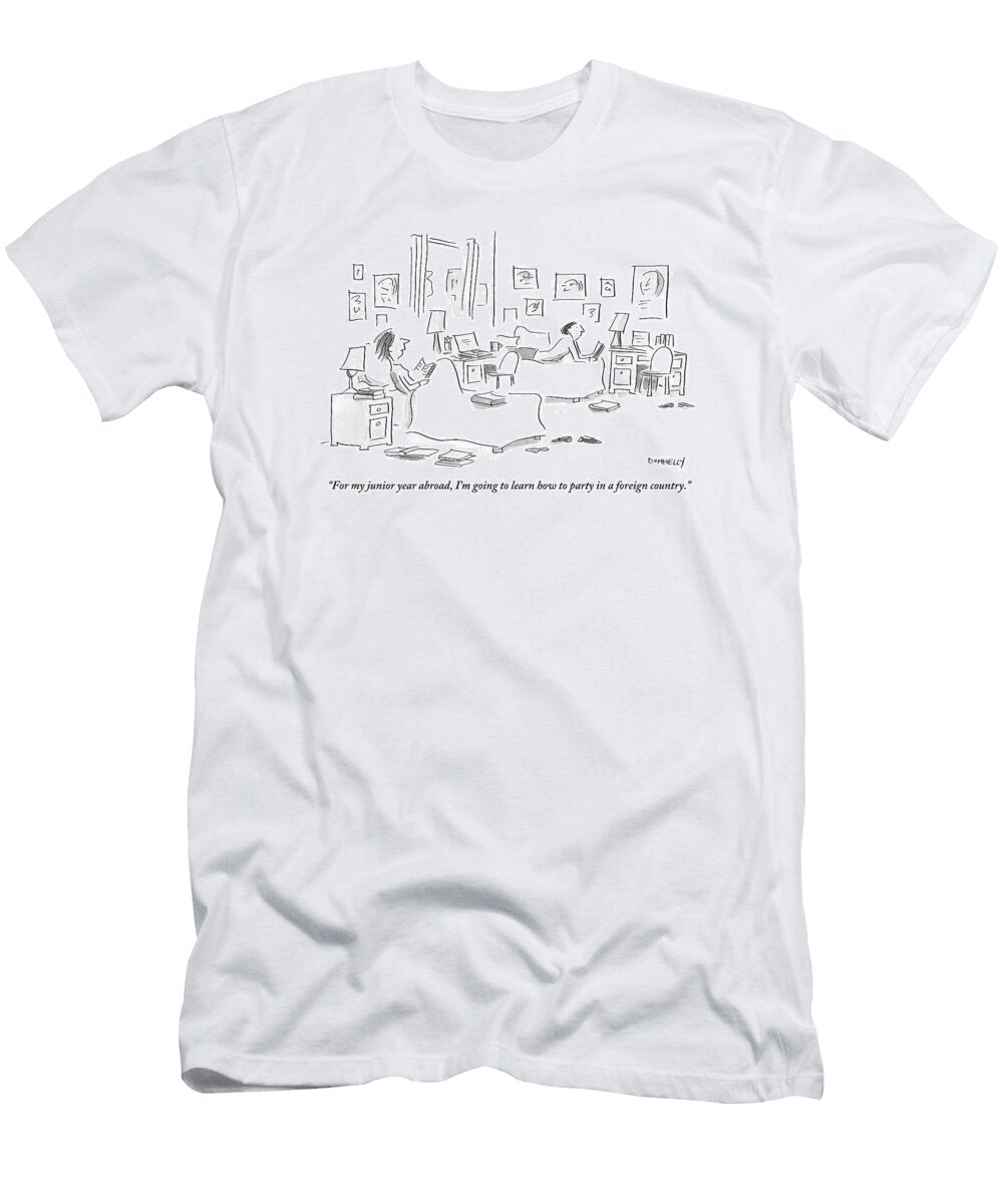 Two College Students in a Dorm Room Lay Liza Donnelly T-Shirt