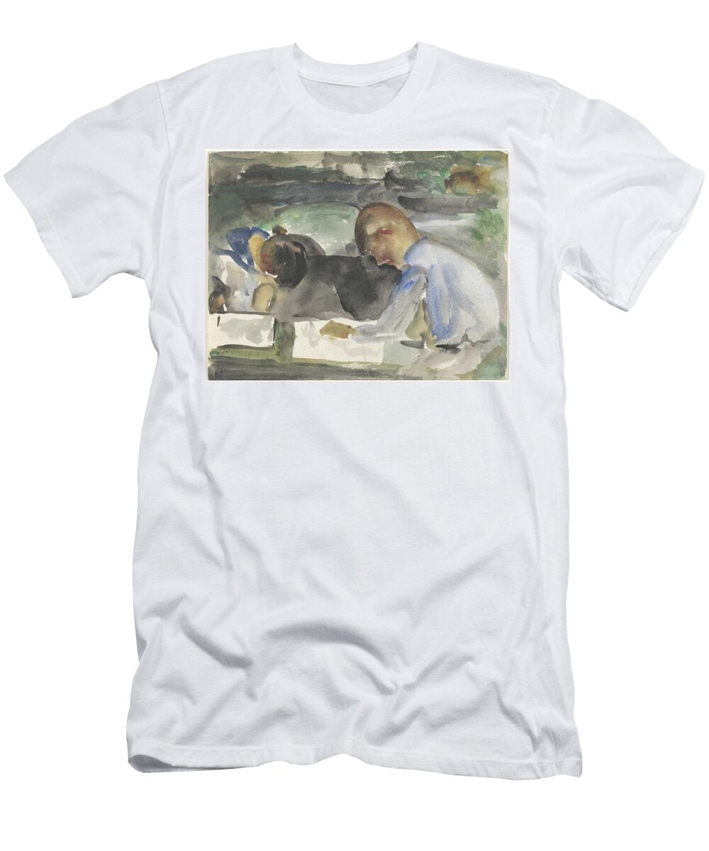 Two Drawing Children Carel Adolph Lion Cachet 1874 1945 Carel Adolph Lion Cachet T-Shirt