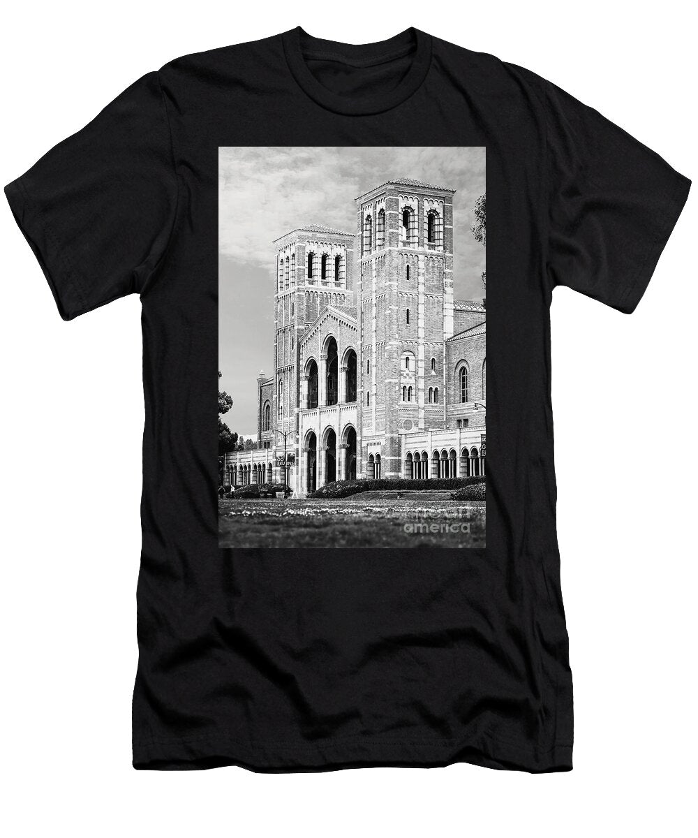 Ucla Legacy Royce Hall Towers Architecture Los Angeles Black and White Dmr Filho T-Shirt