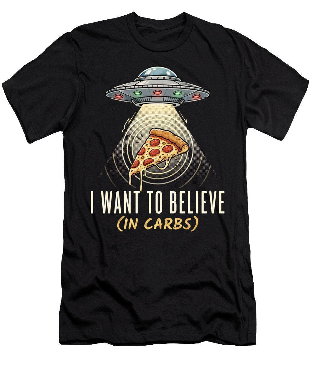 Ufo Pizza Abduction Fantasy Pop Culture Art T-Shirt